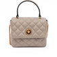 Versace Taupe Quilted Leather Handbag