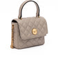 Versace Taupe Quilted Leather Handbag