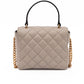 Versace Taupe Quilted Leather Handbag