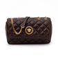 Versace Brown Quilted Leather Shoulder Strap Bag