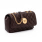 Versace Brown Quilted Leather Shoulder Strap Bag