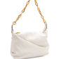 Jimmy Choo White Diamond Hobo Leather Shoulder Bag