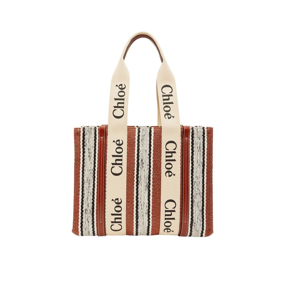 Chloé Brown Linen Tote Bag