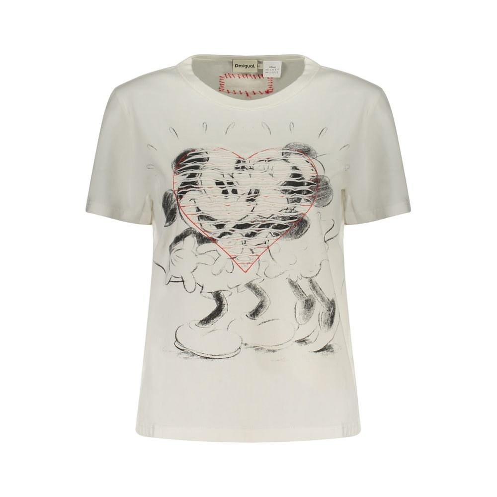 Desigual White Cotton Women T-Shirt