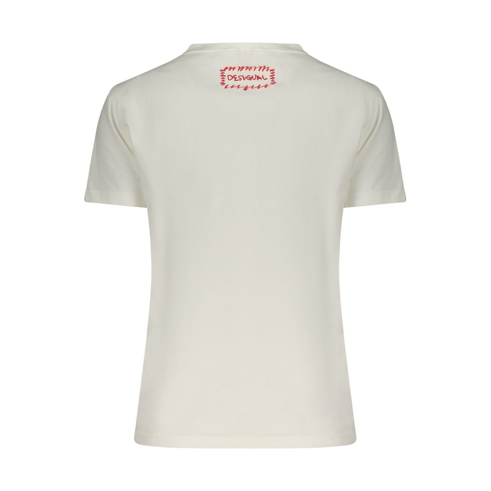 Desigual White Cotton Women T-Shirt
