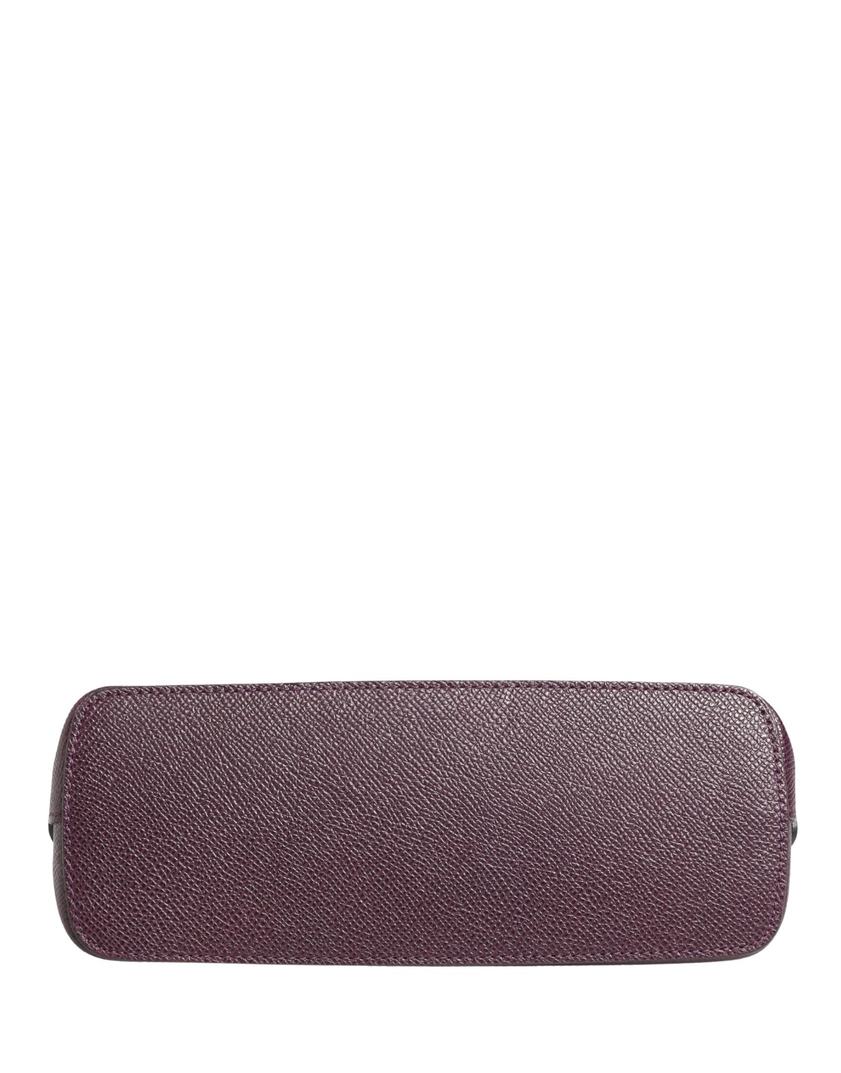 Dolce & Gabbana Dark Purple Leather DG Logo Zip Around Hand Purse Wallet
