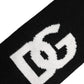 Dolce & Gabbana Men Black White Cashmere Logo Head Band Hat