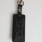 Dolce & Gabbana Black DG Logo Leather Silver Metal Keyring Men Keychain