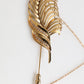 Dolce & Gabbana Gold Sterling Silver925 Leaf Embellished Lapel Pin Brooch