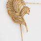 Dolce & Gabbana Gold Sterling Silver925 Leaf Embellished Lapel Pin Brooch