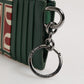 Dolce & Gabbana Green Calf Leather Logo Print Monogram Card Holder Wallet