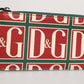 Dolce & Gabbana Green Calf Leather Logo Print Monogram Card Holder Wallet