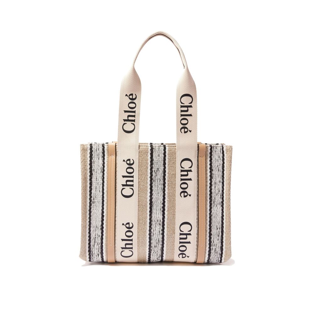 Chloé Beige Linen Tote Bag