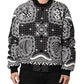 Dolce & Gabbana Black White BandanaPrint Men Bomber  Jacket
