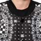 Dolce & Gabbana Black White BandanaPrint Men Bomber  Jacket