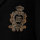 Dolce & Gabbana Black Heraldic Patch Single Breasted Blazer Jacket