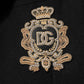 Dolce & Gabbana Black Heraldic Patch Single Breasted Blazer Jacket
