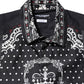 Dolce & Gabbana Black White Bandana GOLD Formal Dress Shirt