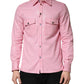 Dolce & Gabbana Pink Cotton Collared Men Button Down Shirt