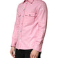 Dolce & Gabbana Pink Cotton Collared Men Button Down Shirt