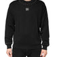 Dolce & Gabbana Black Embellished Cotton Sweatshirt Sweater