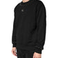 Dolce & Gabbana Black Embellished Cotton Sweatshirt Sweater