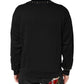 Dolce & Gabbana Black Embellished Cotton Sweatshirt Sweater