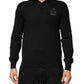 Dolce & Gabbana Black Crest Long Sleeve Men Pullover Sweater