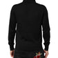 Dolce & Gabbana Black Crest Long Sleeve Men Pullover Sweater