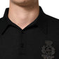 Dolce & Gabbana Black Crest Long Sleeve Men Pullover Sweater