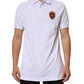 Dolce & Gabbana White Cotton Crest Embroidery Polo  T-shirt