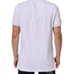 Dolce & Gabbana White Cotton Crest Embroidery Polo  T-shirt
