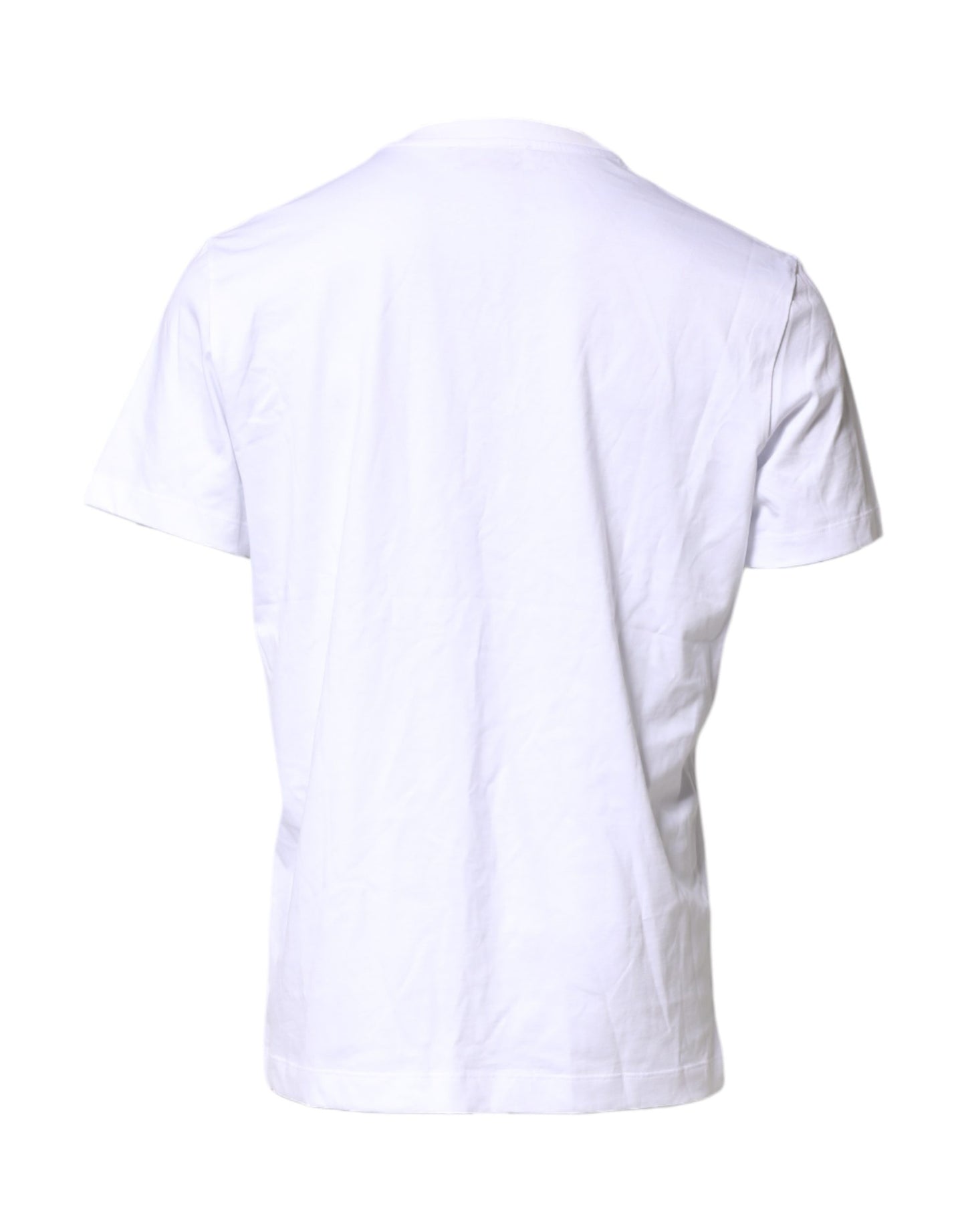 Dolce & Gabbana White Cotton DG Logo Embroidery Men  T-shirt