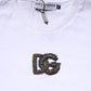 Dolce & Gabbana White Cotton DG Logo Embroidery Men  T-shirt