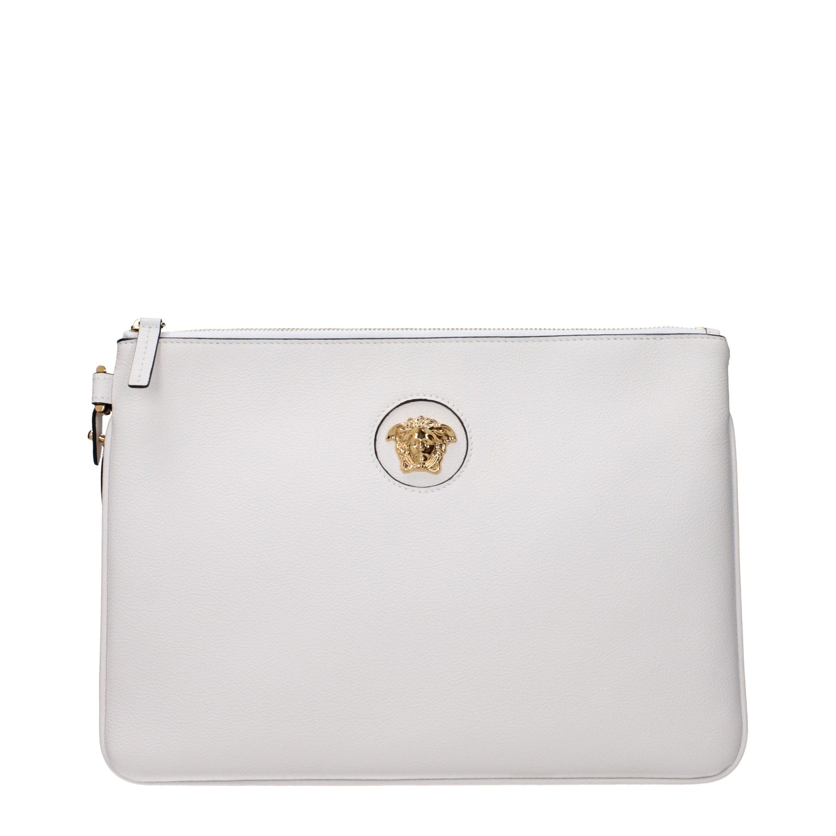 Versace White Leather Clutch Bag