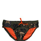 Dolce & Gabbana Multicolor Camouflage High Swim Brief Swimwear