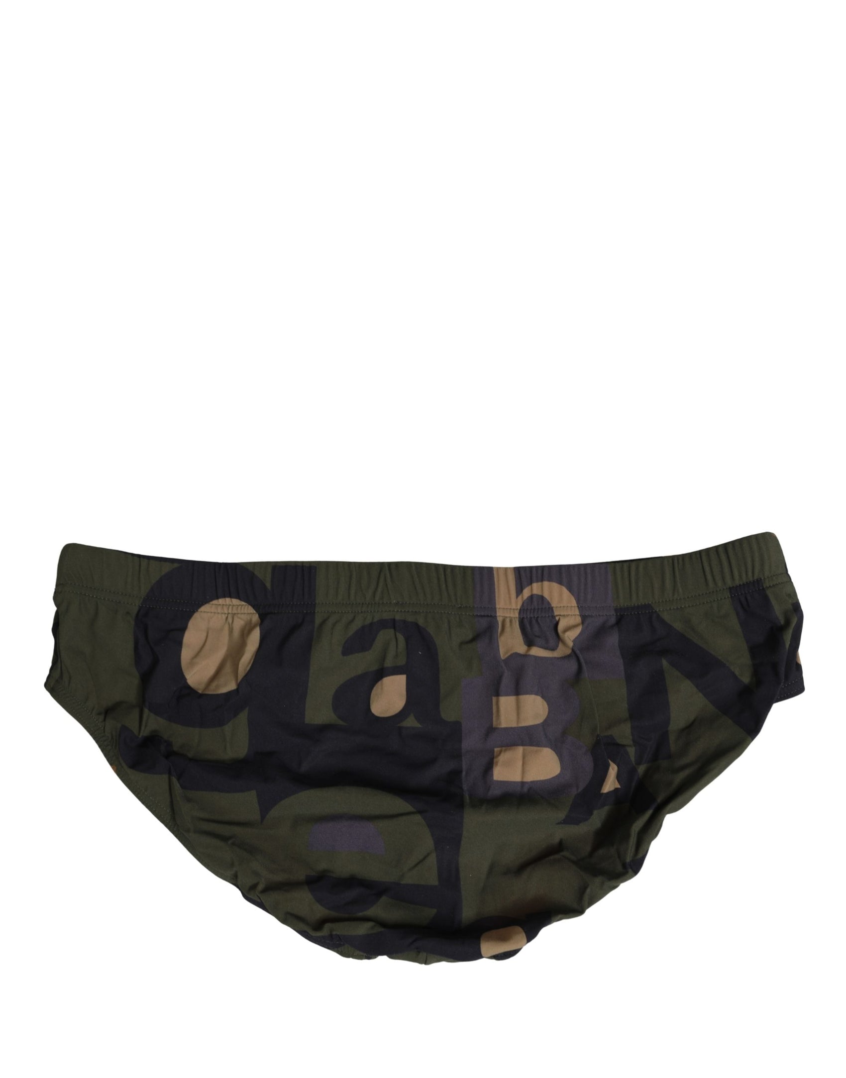 Dolce & Gabbana Multicolor Camouflage High Swim Brief Swimwear