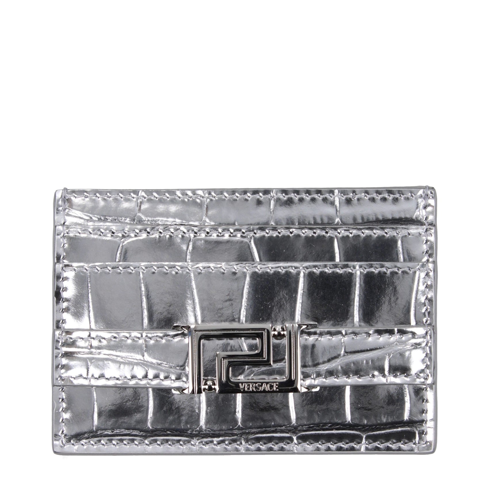 Versace Gray Leather Cardholder