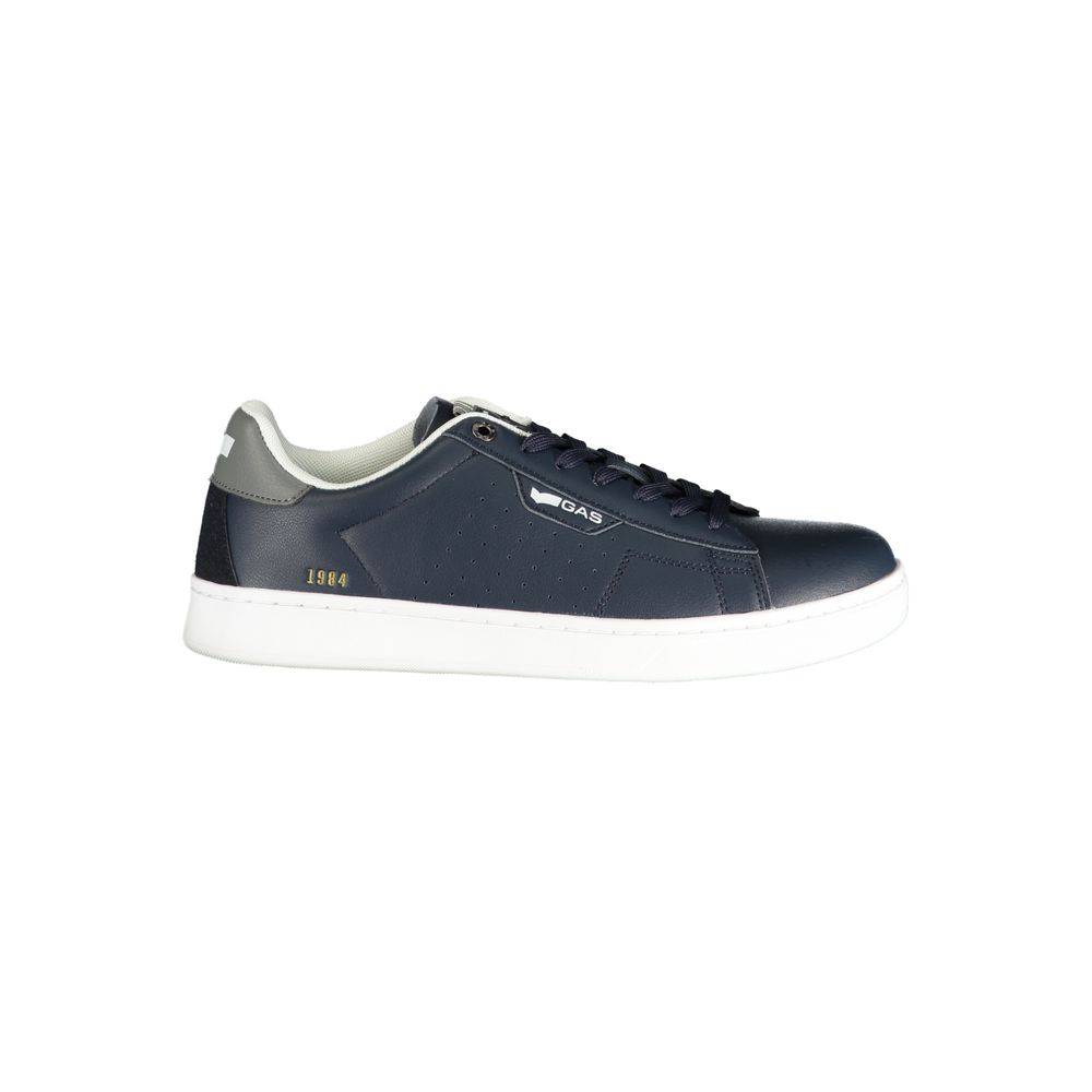 Gas Blue Polyurethane Men Sneaker