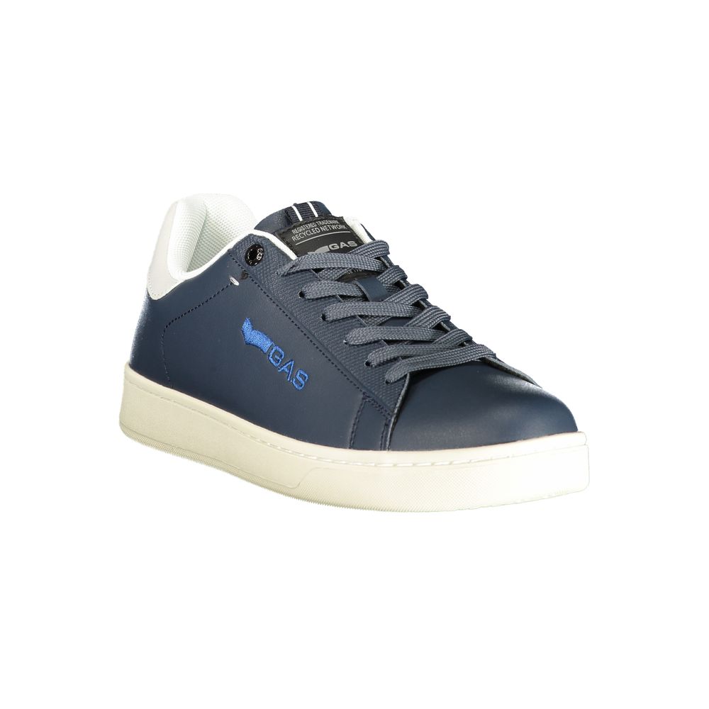 Gas Blue Polyurethane Men Sneaker