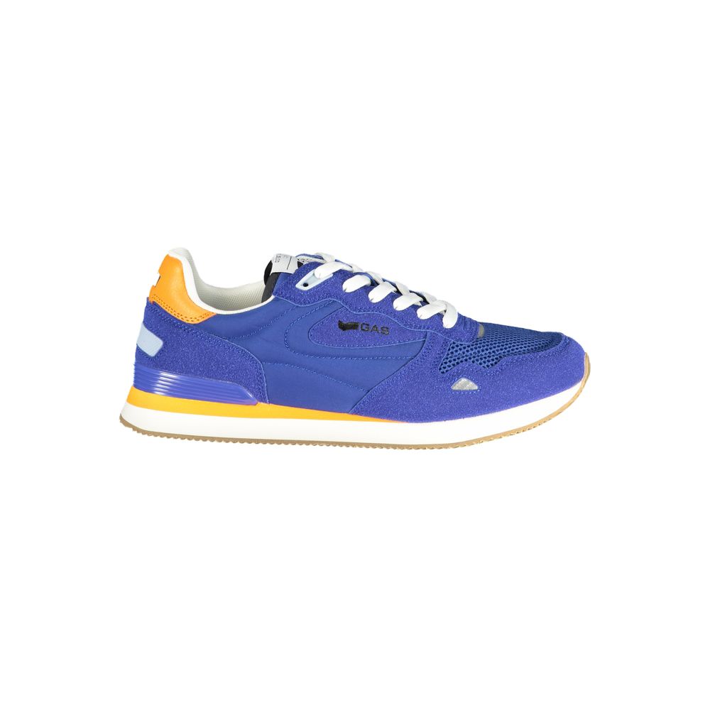 Gas Blue Polyurethane Men Sneaker