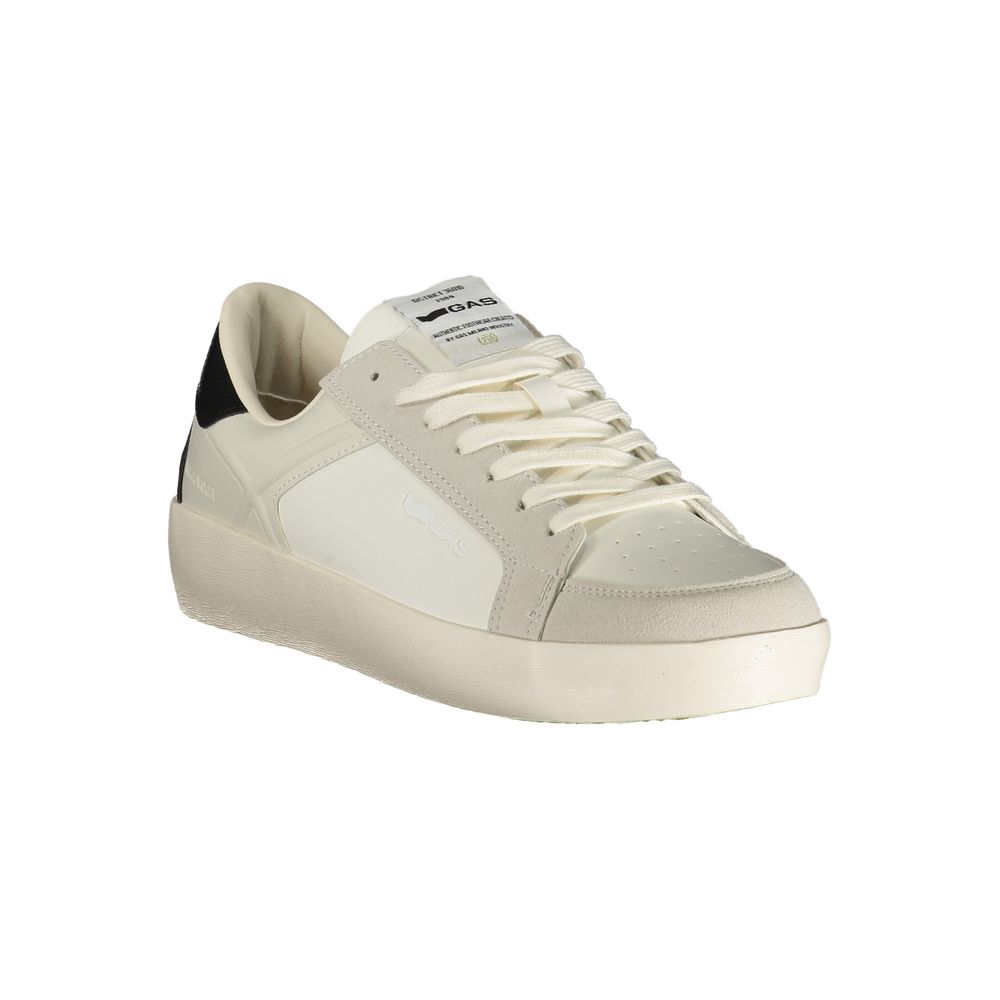 Gas White Polyester Athletic Sneakers