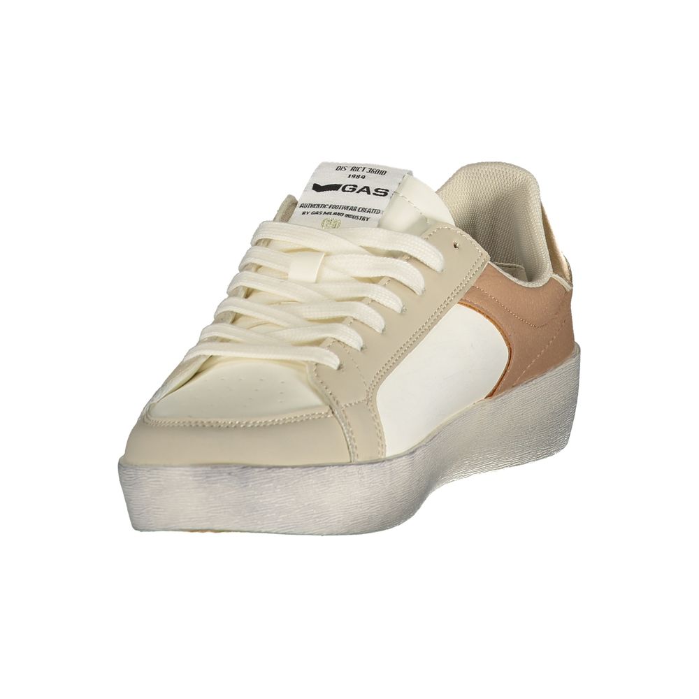 Gas White Polyester Athletic Sneakers