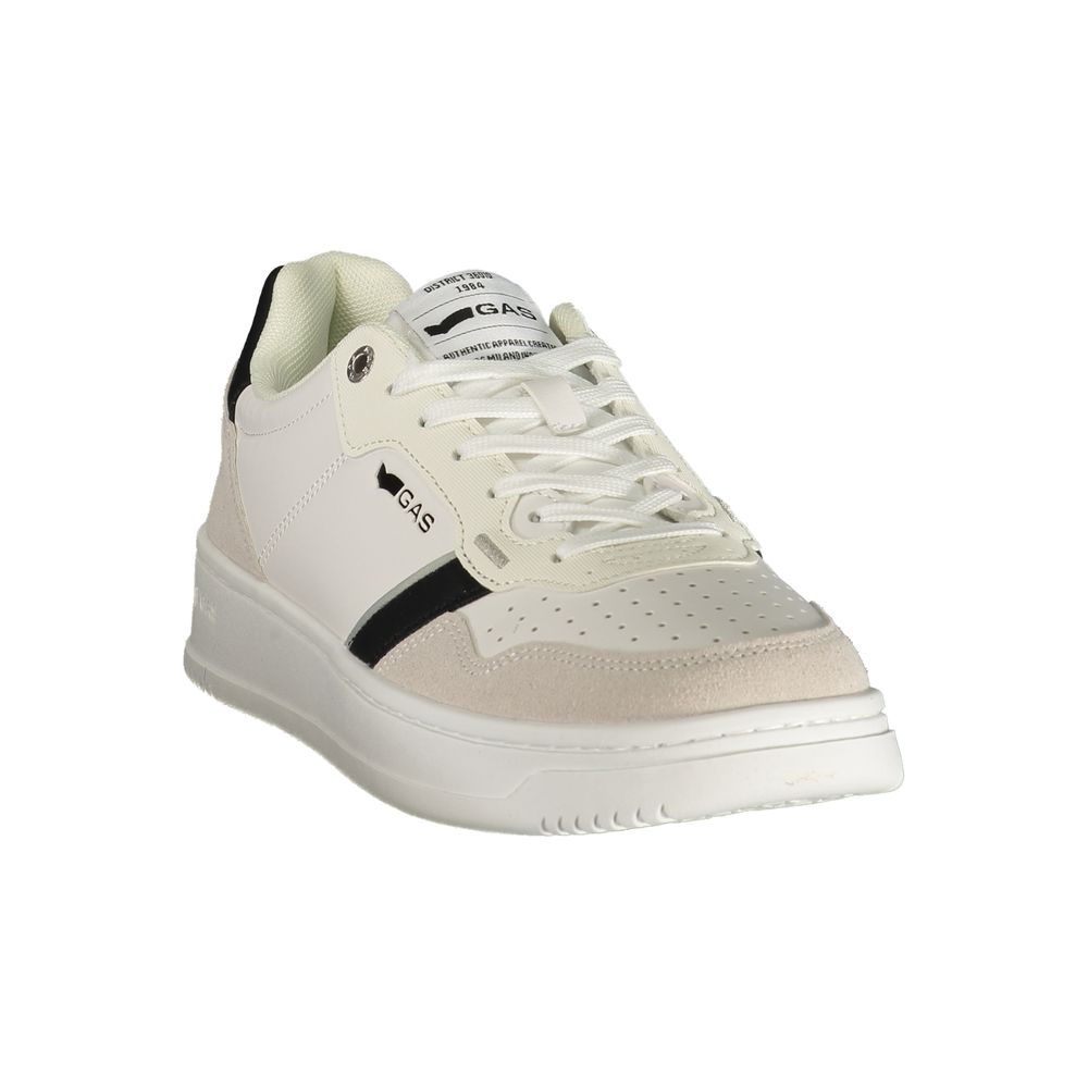 Gas White Polyester Athletic Sneakers