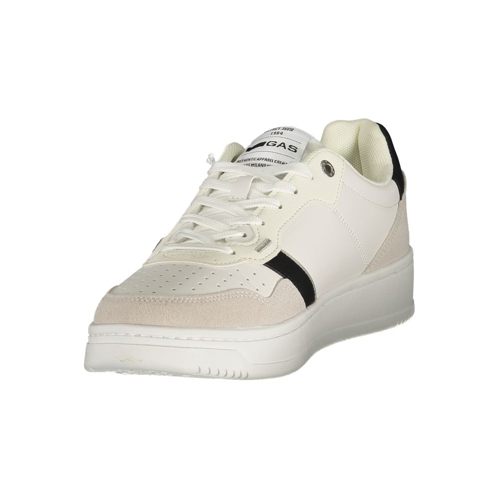 Gas White Polyester Athletic Sneakers