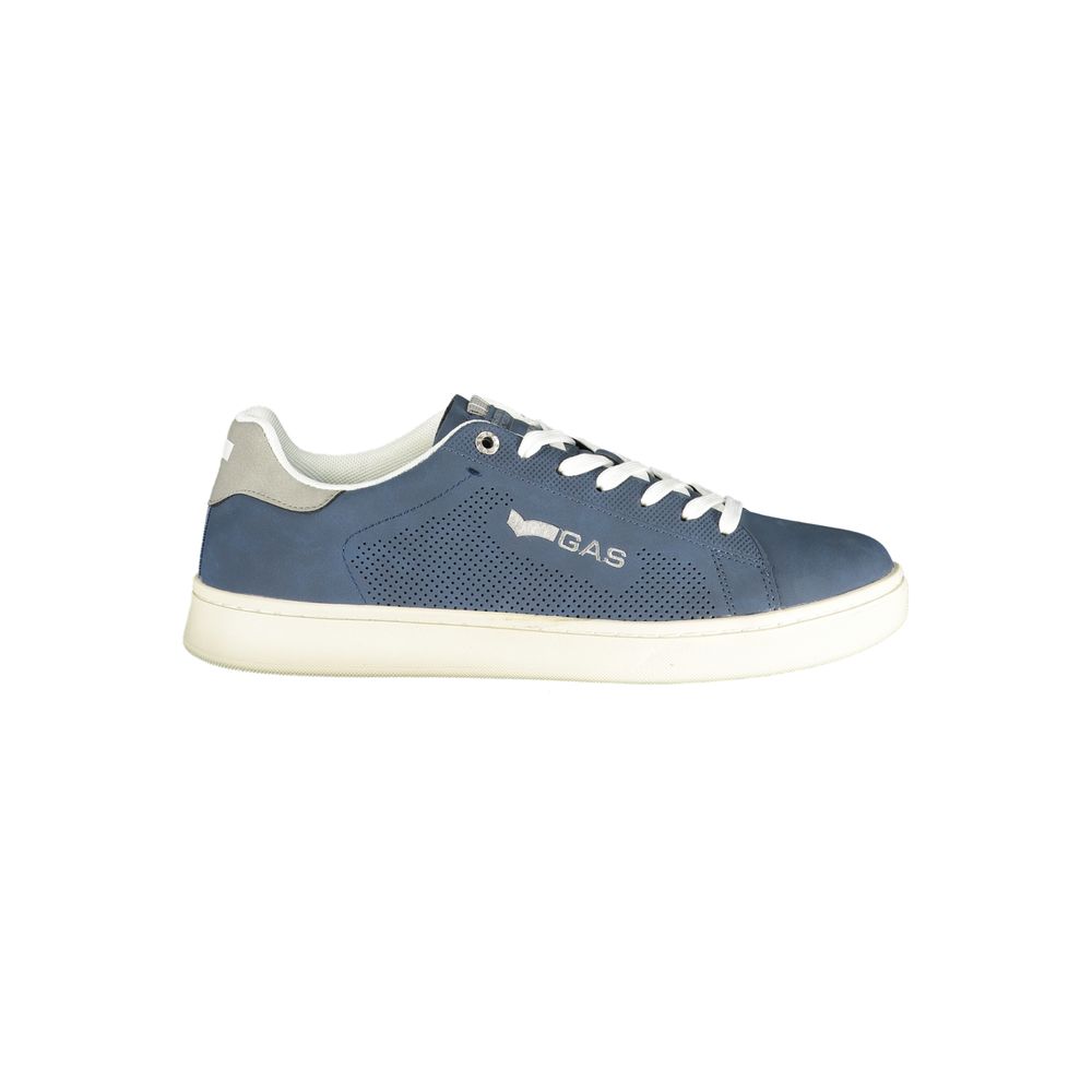 Gas Blue Polyurethane Men Sneaker