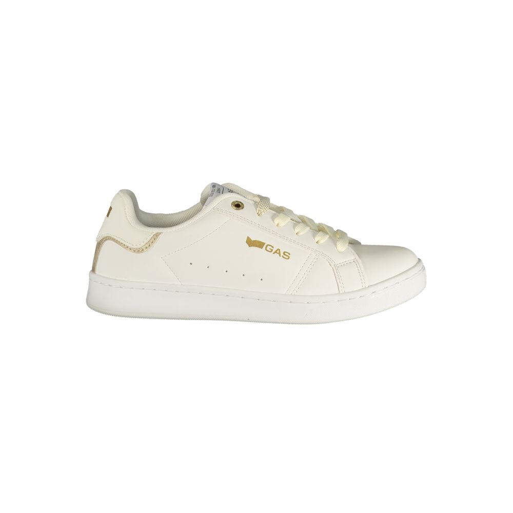 Gas White Polyester Athletic Sneakers