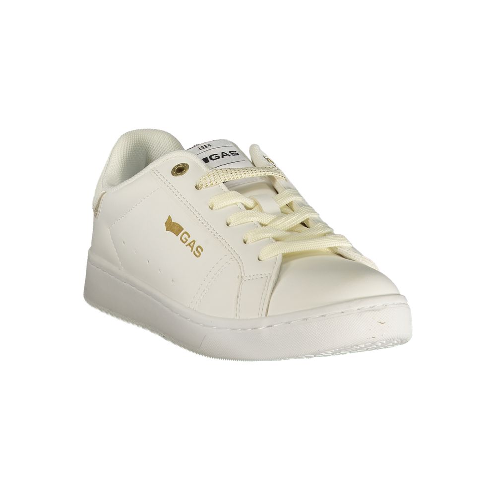 Gas White Polyester Athletic Sneakers