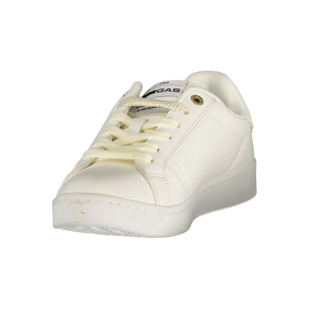 Gas White Polyester Athletic Sneakers