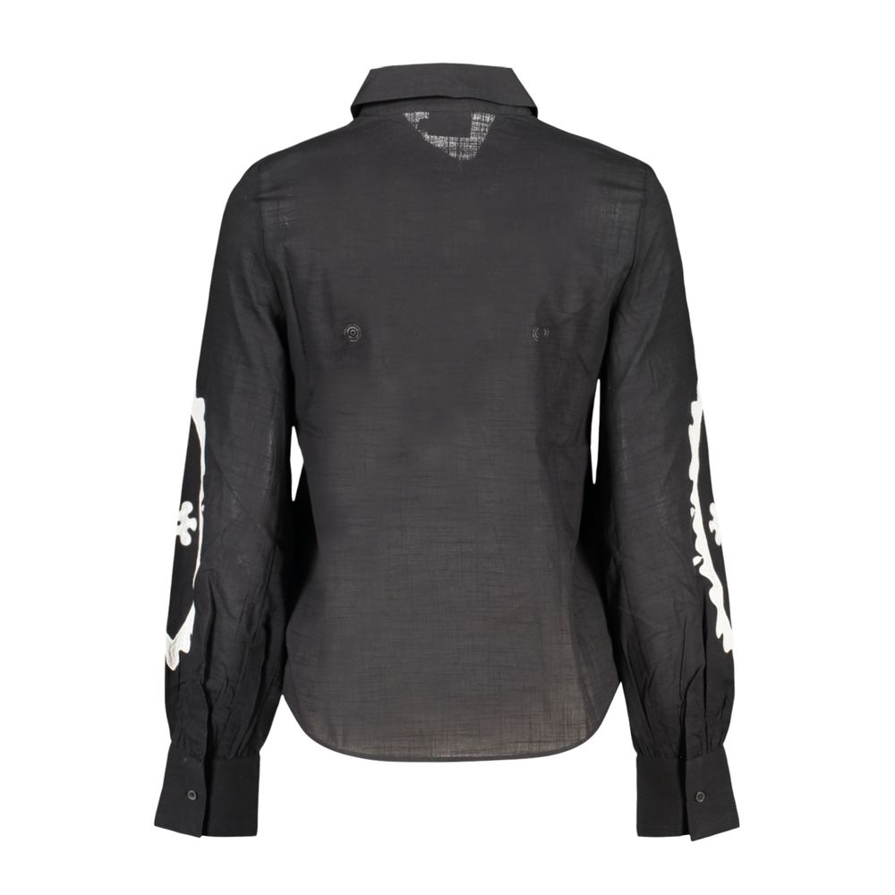 Desigual Black Cotton Pattern Shirt